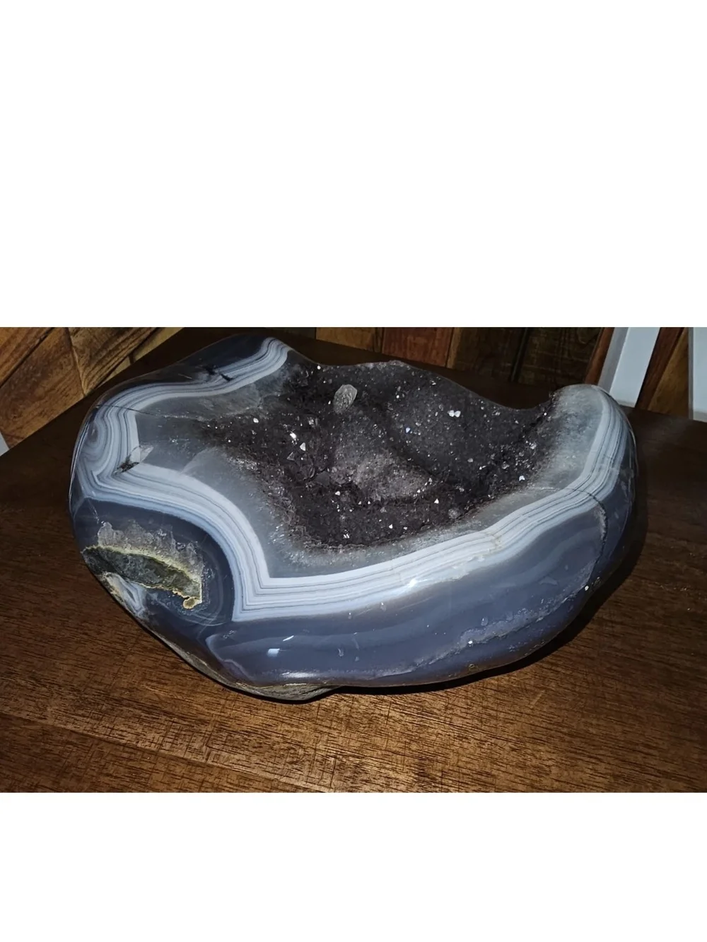 Gray Geode Decorative Bowl for Dining and Display